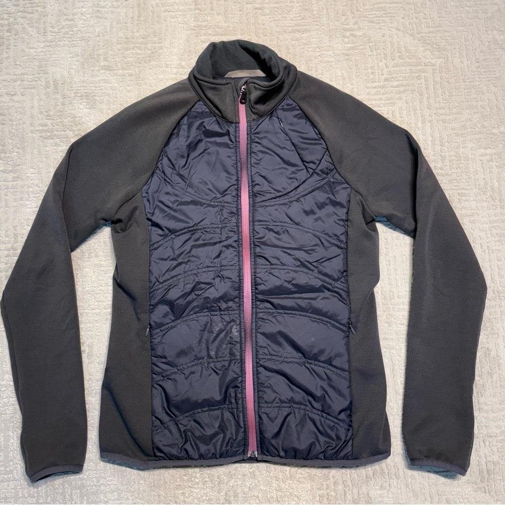 Athleta Quilted Hybrid Lightweight Jacket Insulated Soft Shell Jacket Sz Medium